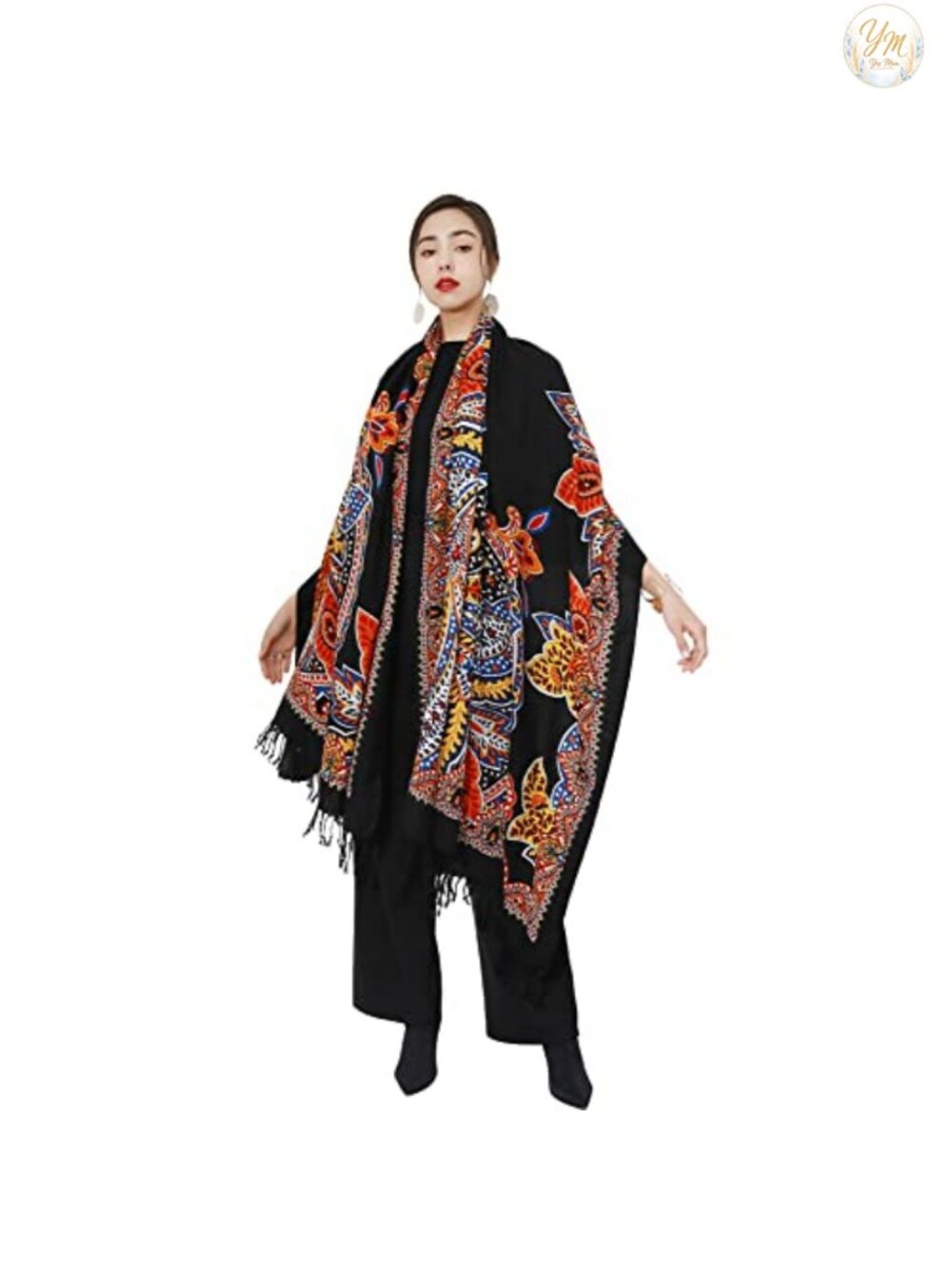 100% Merino Wool Extra Large Pashmina Shawl Wrap for Women